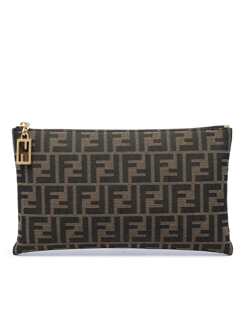 Fendi Medium Ff Jacquard Flat Baguette #376267F57B